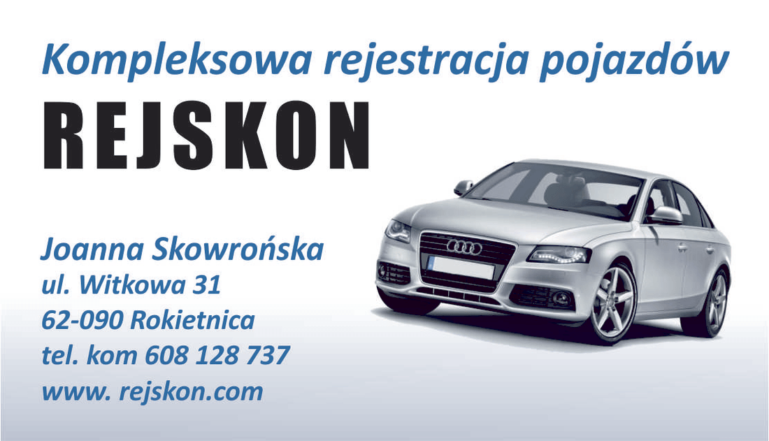 Kompleksowa rejestracja pojazdów rejskon